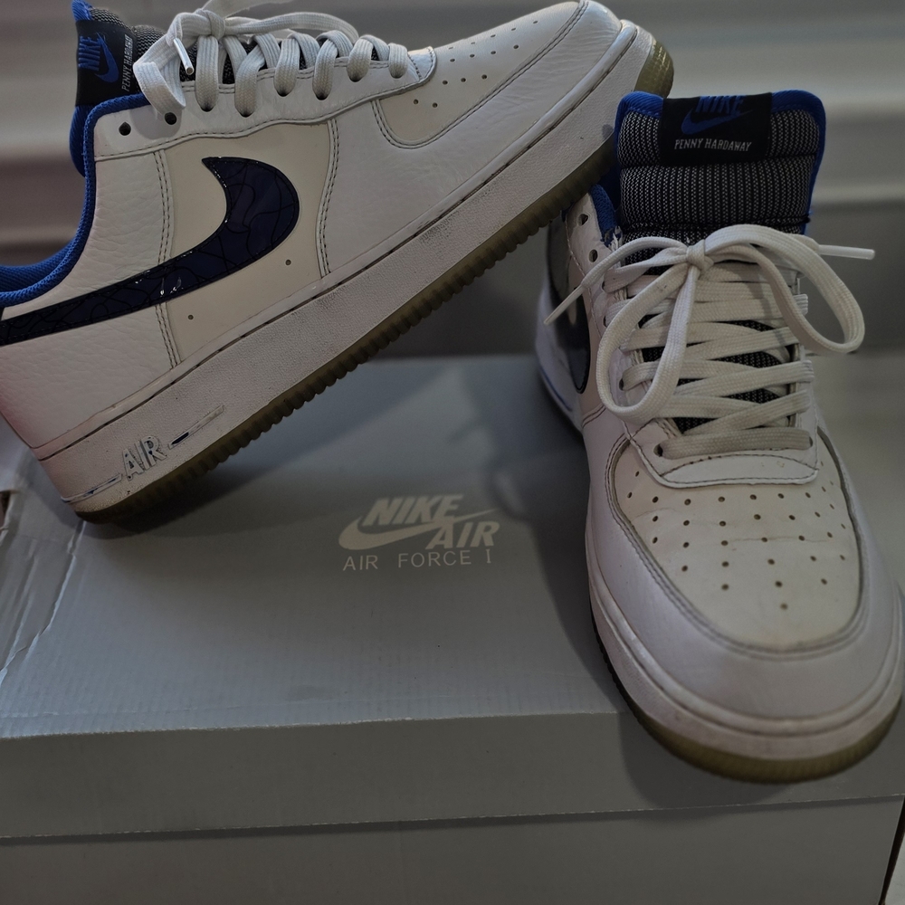 Nike Air Force 1 Low Men's Sneakers - White & Blue